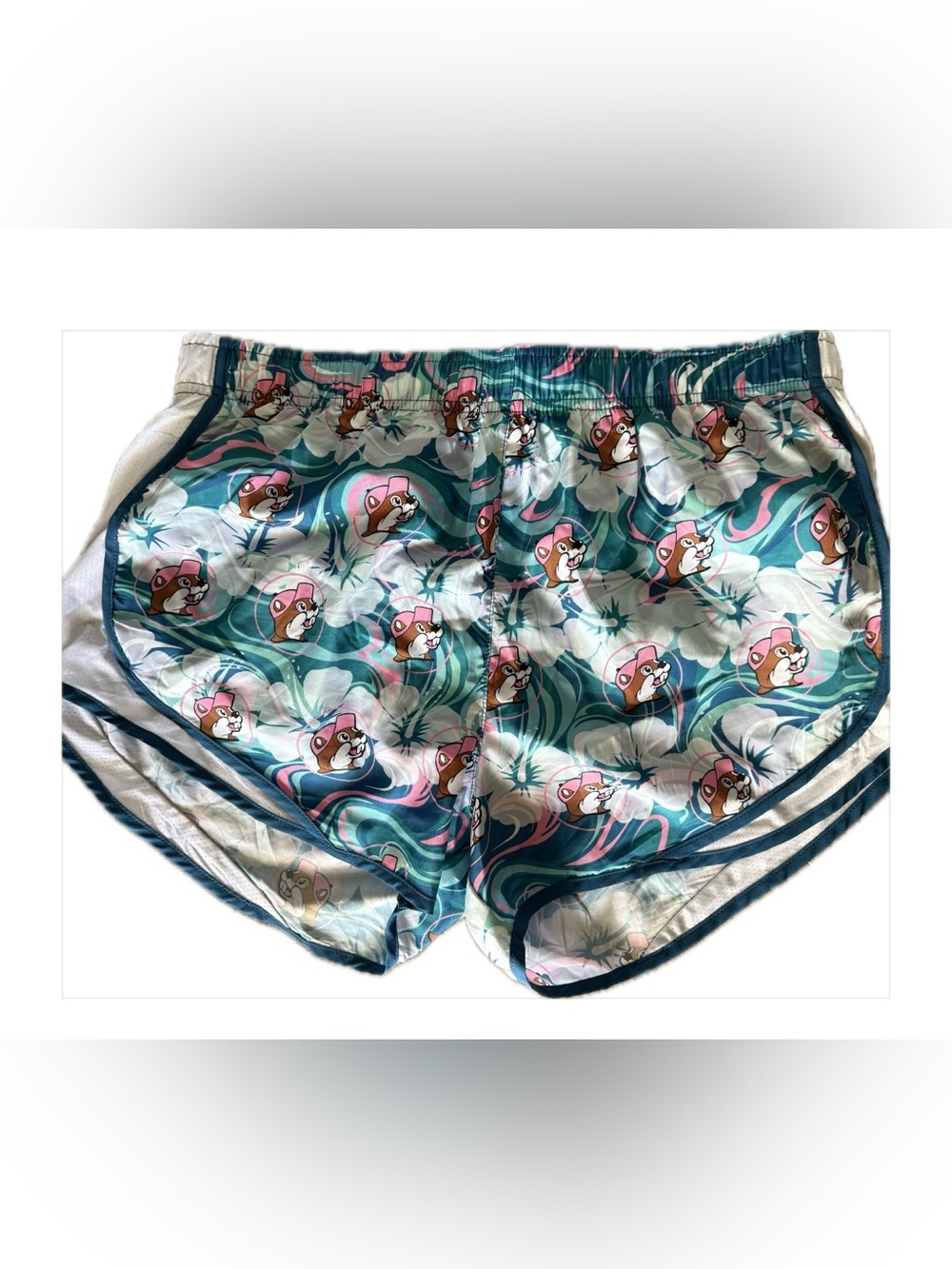 Women's Buc-ee Retro Floral Chipmunk Print Running Shorts